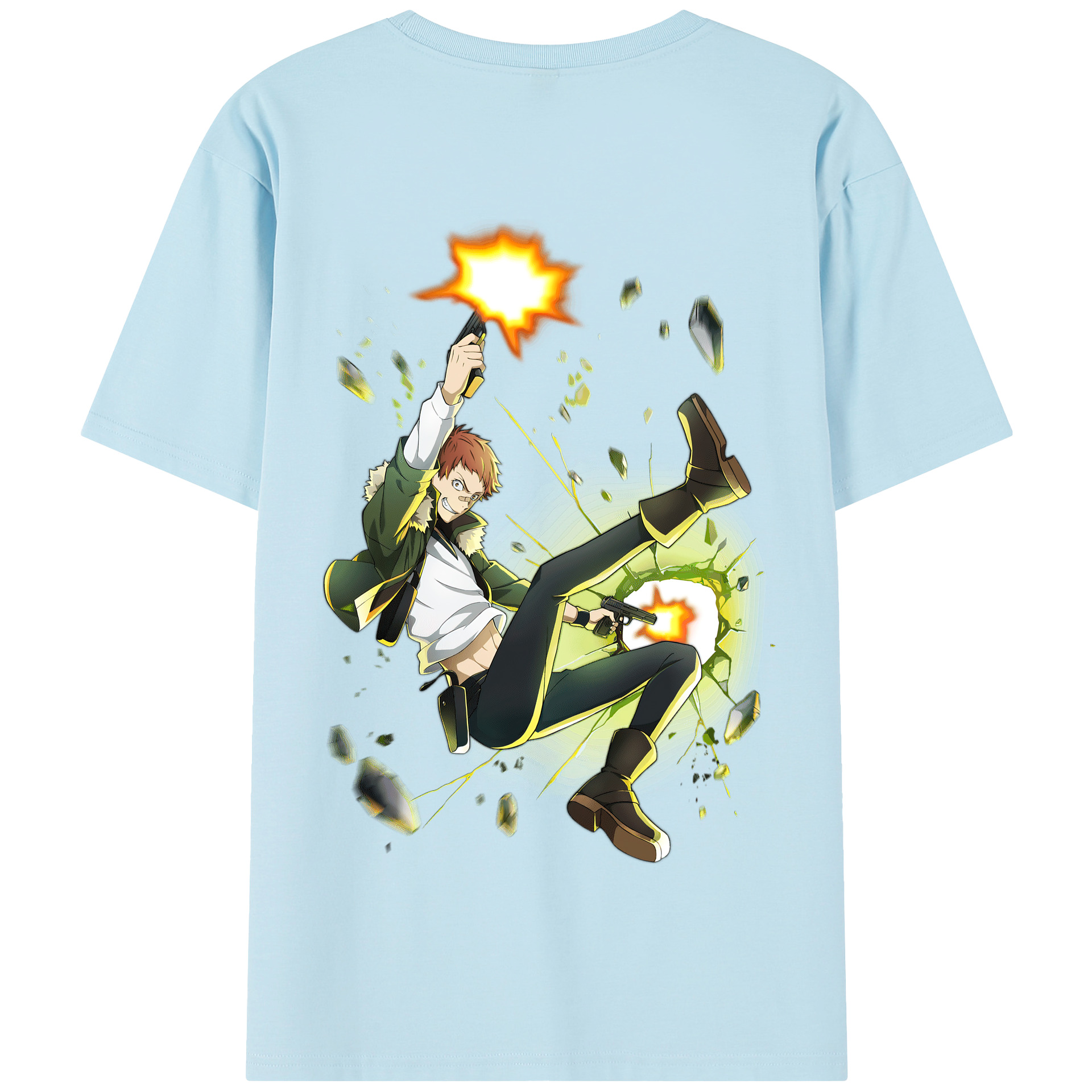 （画像用） 文豪ストレイドッグス Bungo Stray Dogs 綿100％半袖Tシャツ（背面プリント）